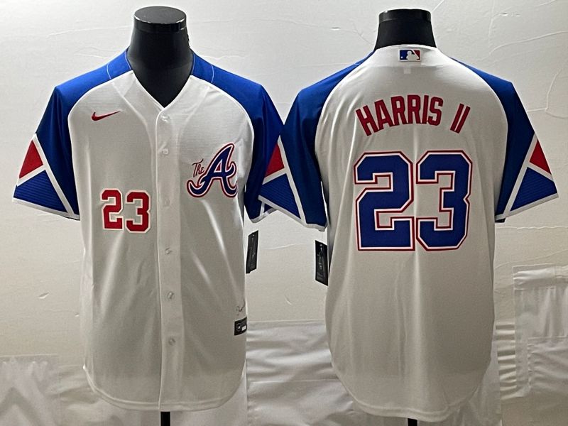 Men Atlanta Braves #23 Harris ii White City Edition 2024 Nike MLB Jersey style 2